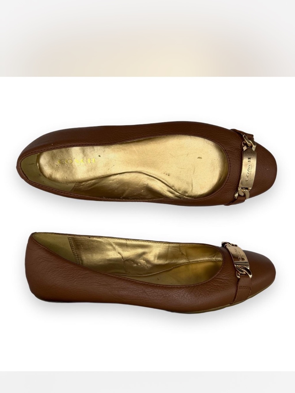 Coach Bianca leather ballet flats